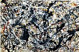 Jackson Pollock Canvas Paintings - Silver On Black